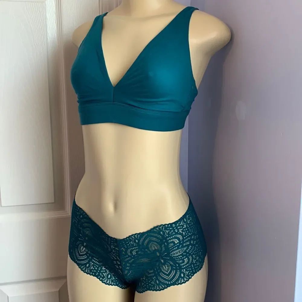 Auden Unlined Bralette Bra/ Lace Panty Set XS